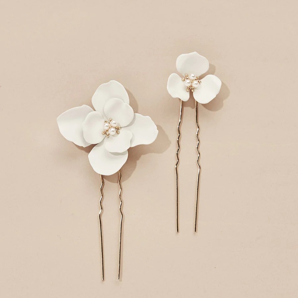 Olive & Piper: Georgia Floral Hair Pins, Set of 2.